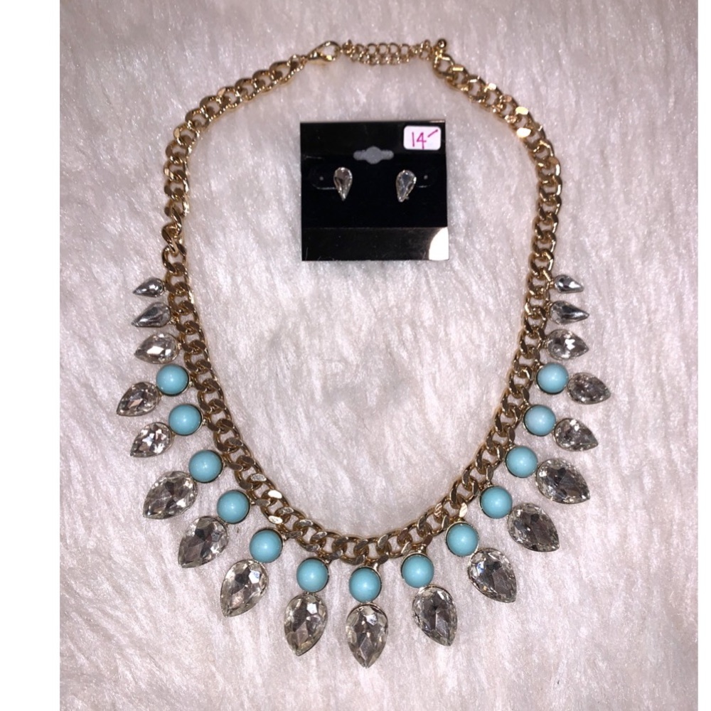 Chainlink Bling Necklace/Earring Set